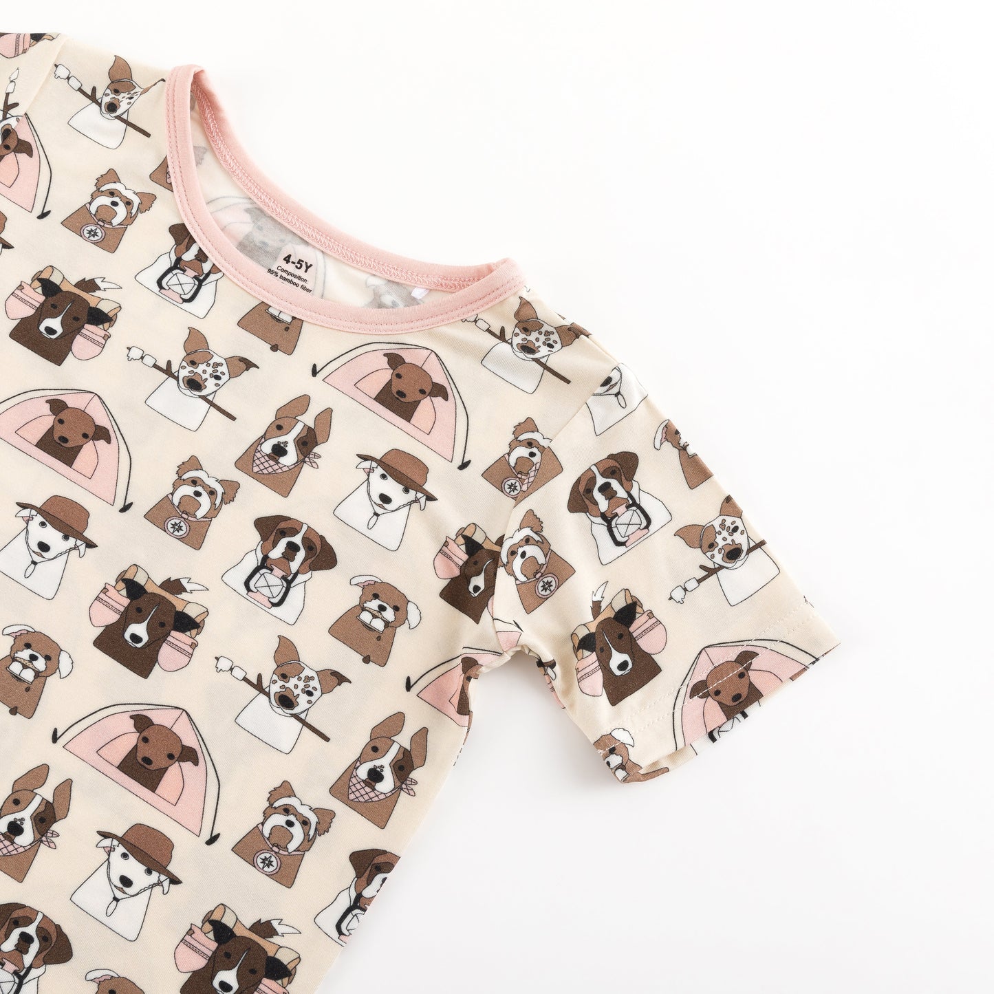 Camp Paws (Short Sleeve PJ) - Pink