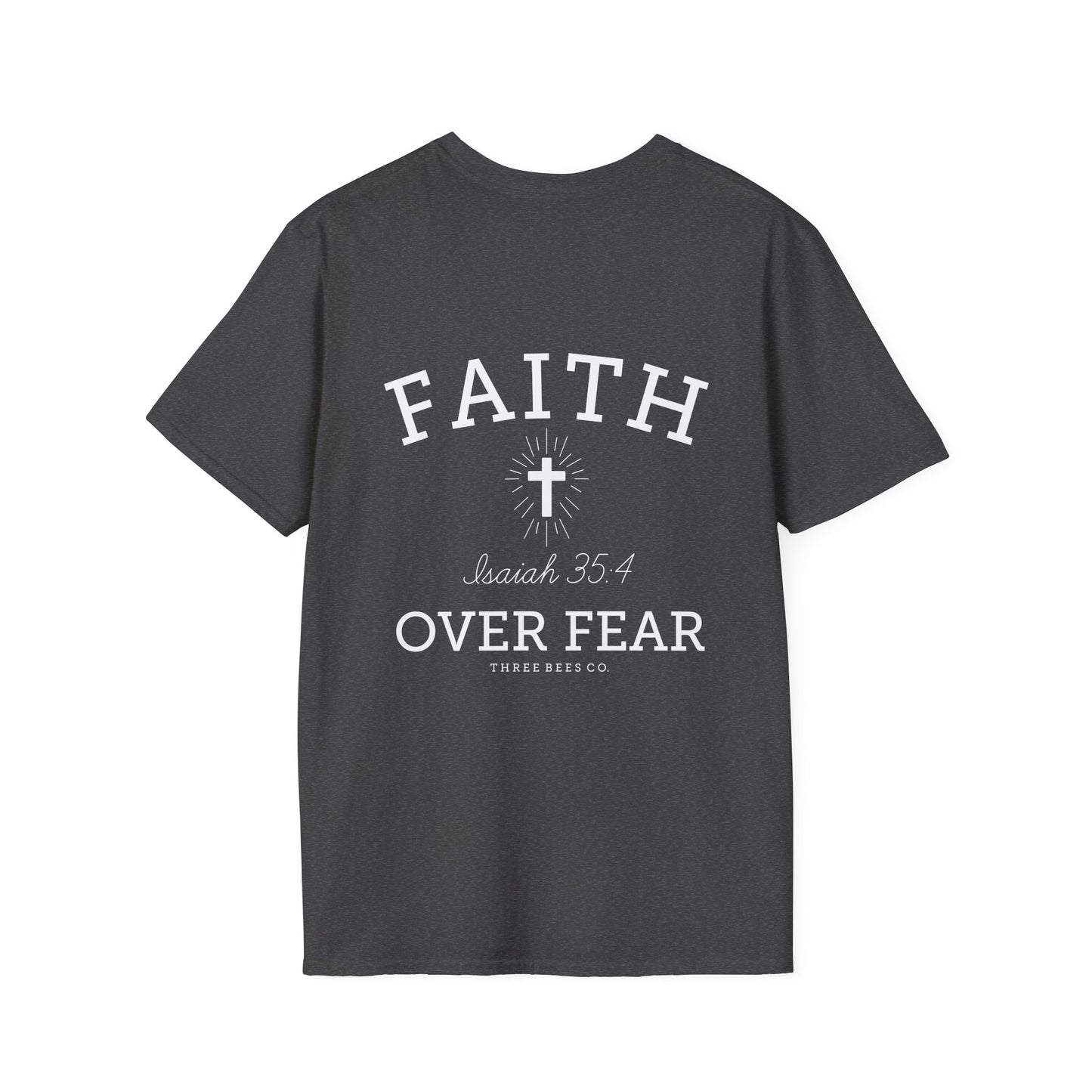 Three Bees Company Faith Unisex Softstyle T-Shirt, Inspirational Tee, Christian Apparel, Casual Faith Shirt, Gift for Believers, Bible Verse
