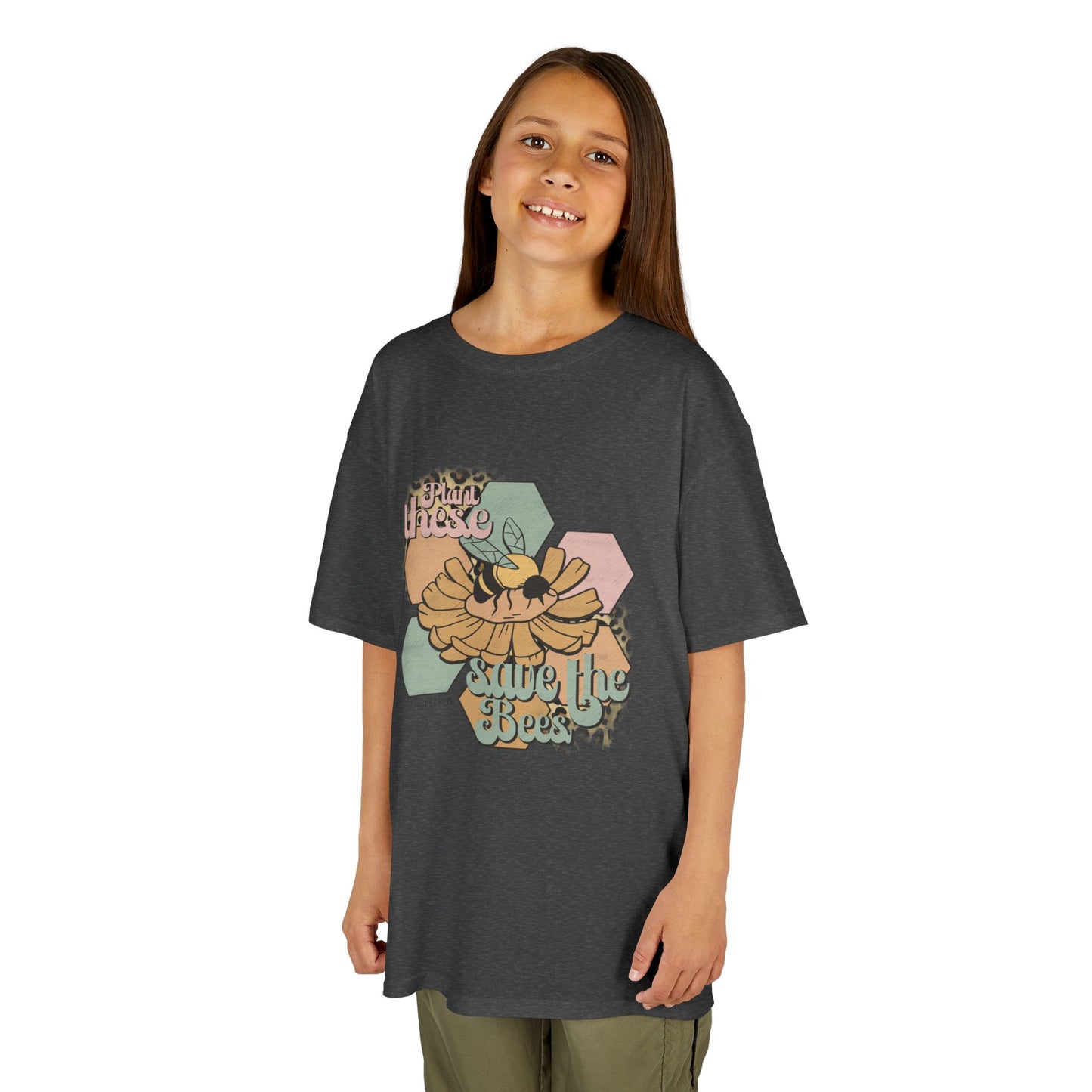 Kids Heavy Cotton Gildan 'Save the Bees' Graphic Hive Tee