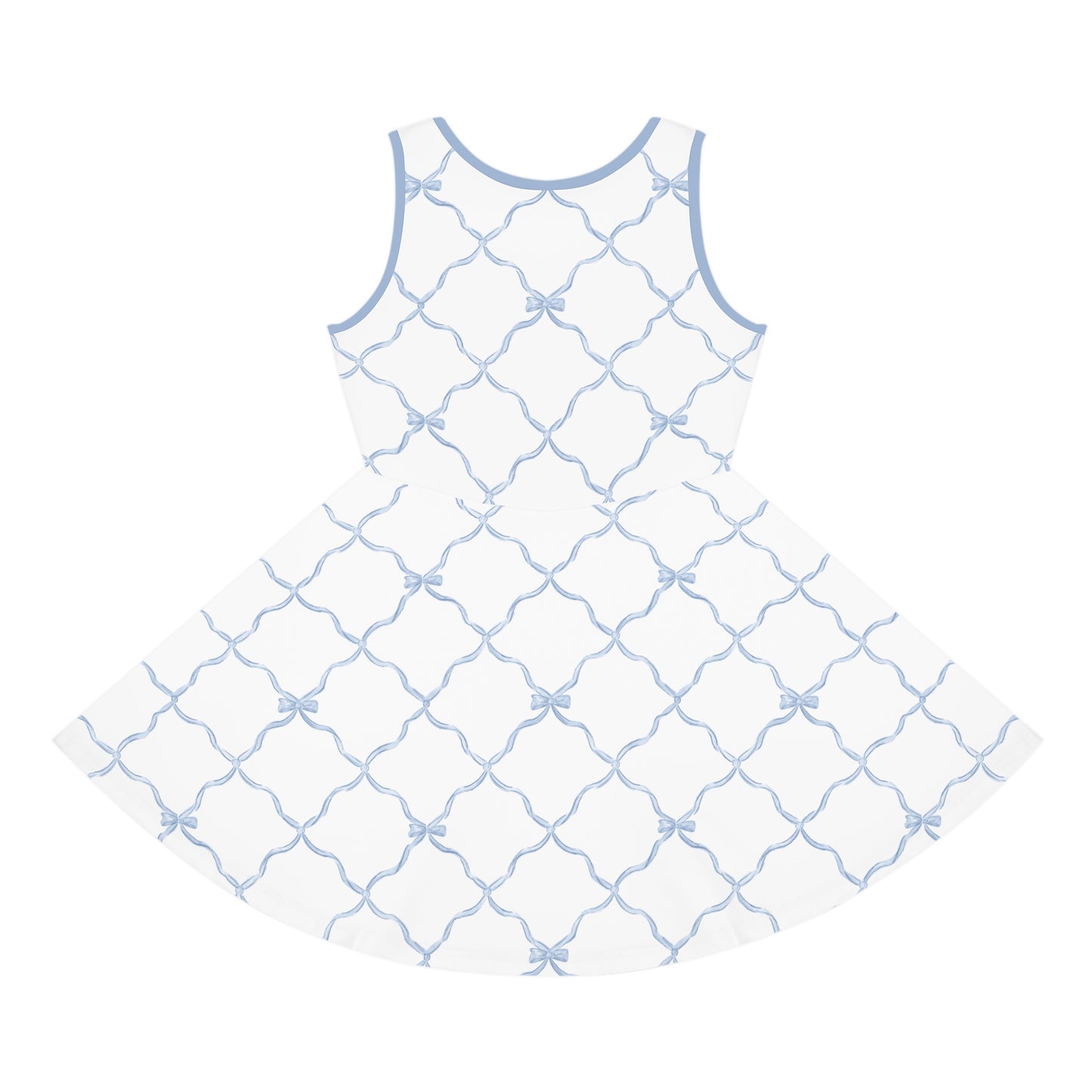 Trellis Bow Girls Sleeveless Knit Sundress - Light Blue