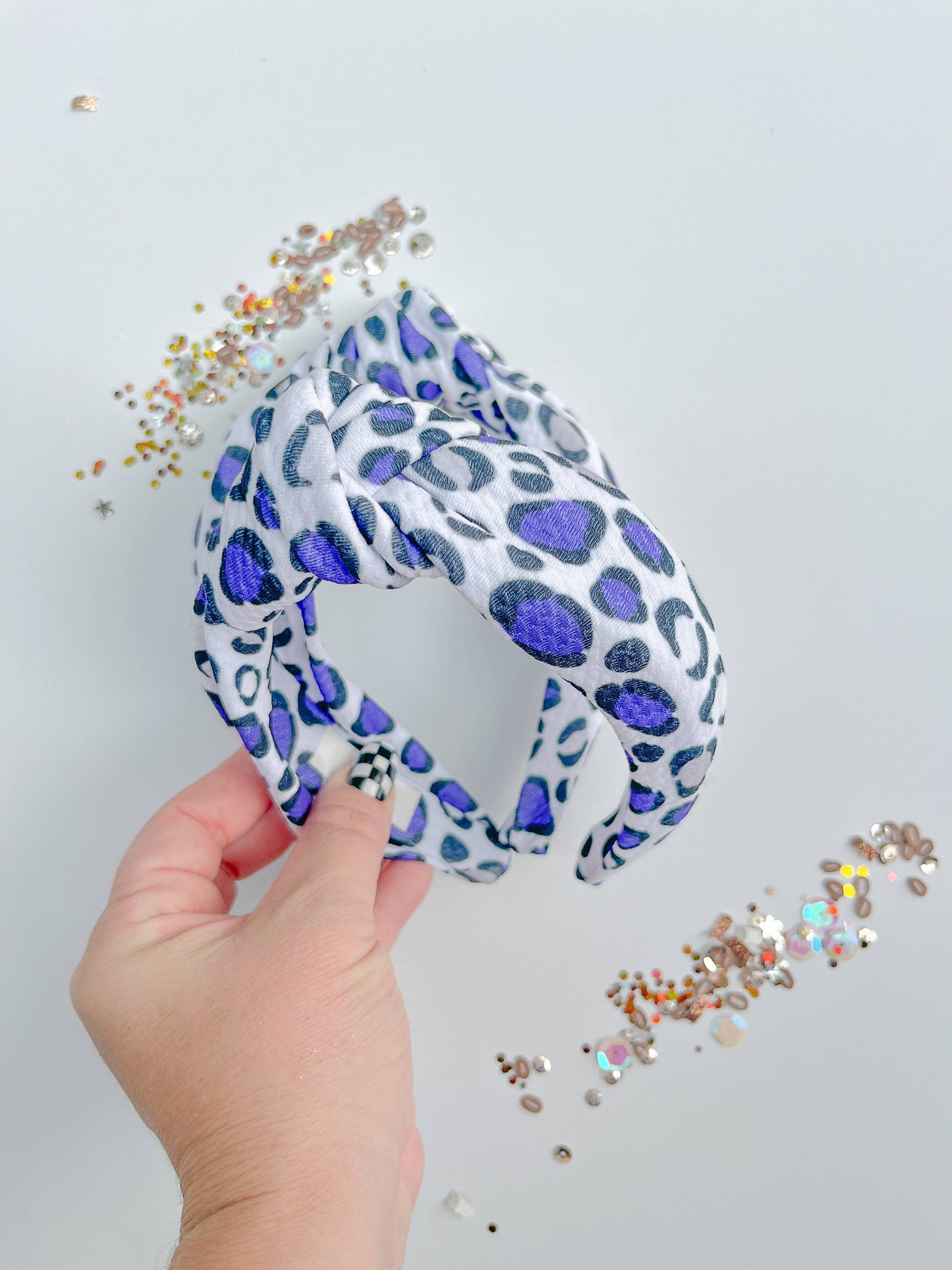 Evie Pearl Handmade LLC - KSU Leopard Knotted Headband for girls & women