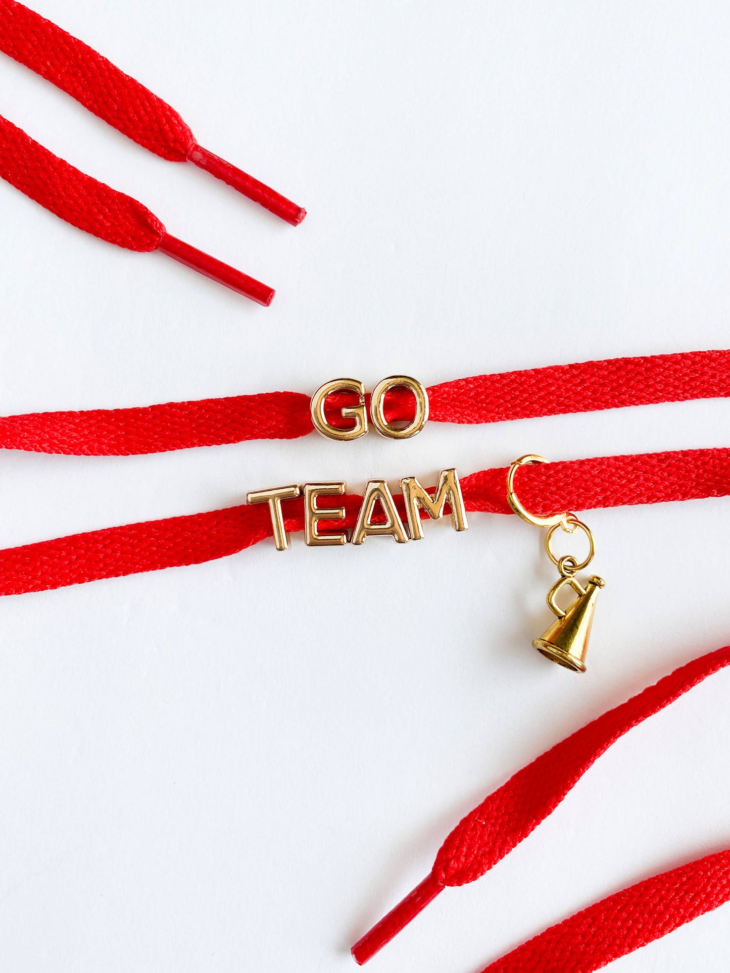 Leo & Lee Studio - GO TEAM Lace Charm Set w/ Megaphone – Cheer & School Spirit