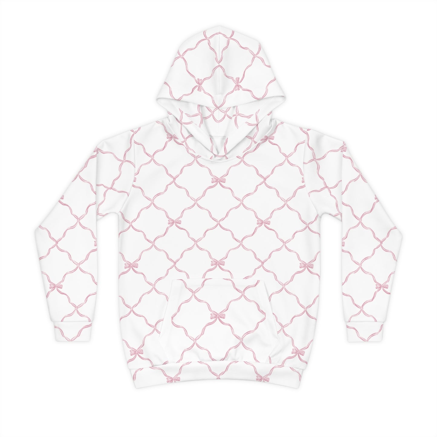 Trellis Bow Youth Hoodie Activewear - Pink
