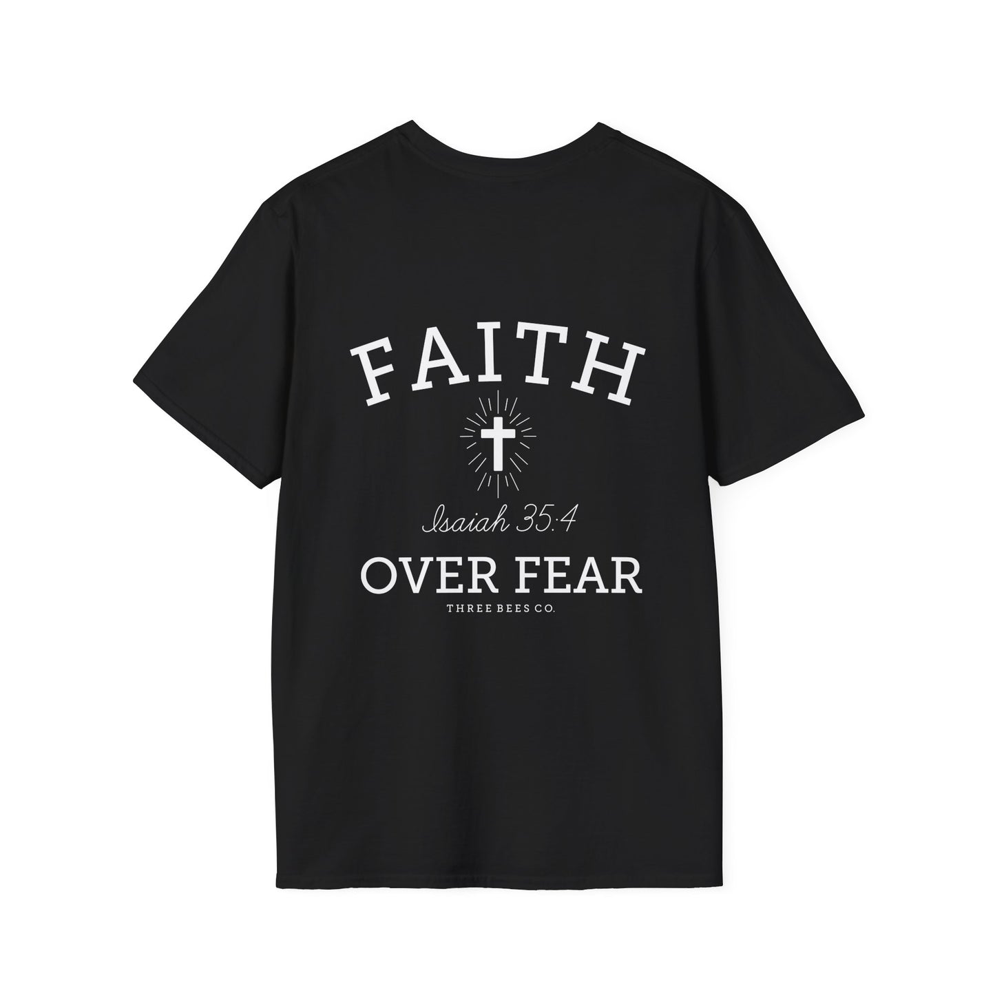 Three Bees Company Faith Unisex Softstyle T-Shirt, Inspirational Tee, Christian Apparel, Casual Faith Shirt, Gift for Believers, Bible Verse