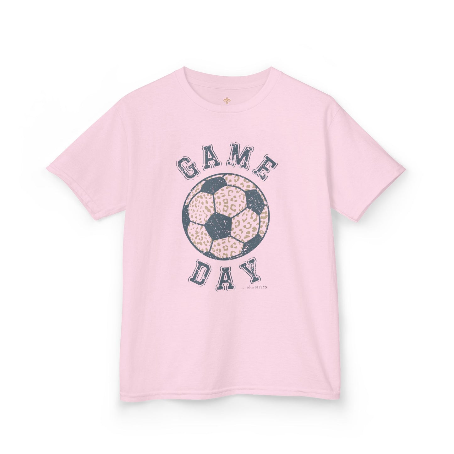 Kids Heavy Cotton Gildan Soccer Game Day Leopard Hive Tee