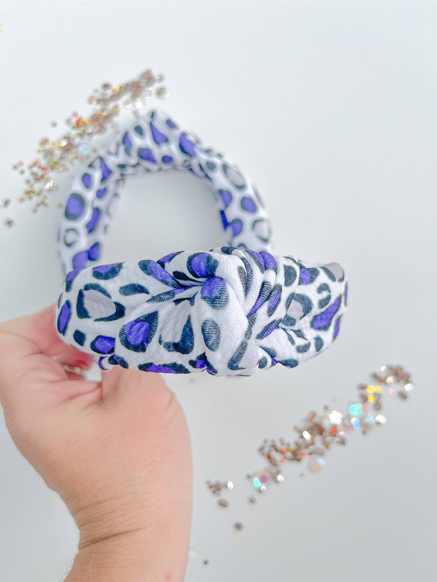 Evie Pearl Handmade LLC - KSU Leopard Knotted Headband for girls & women