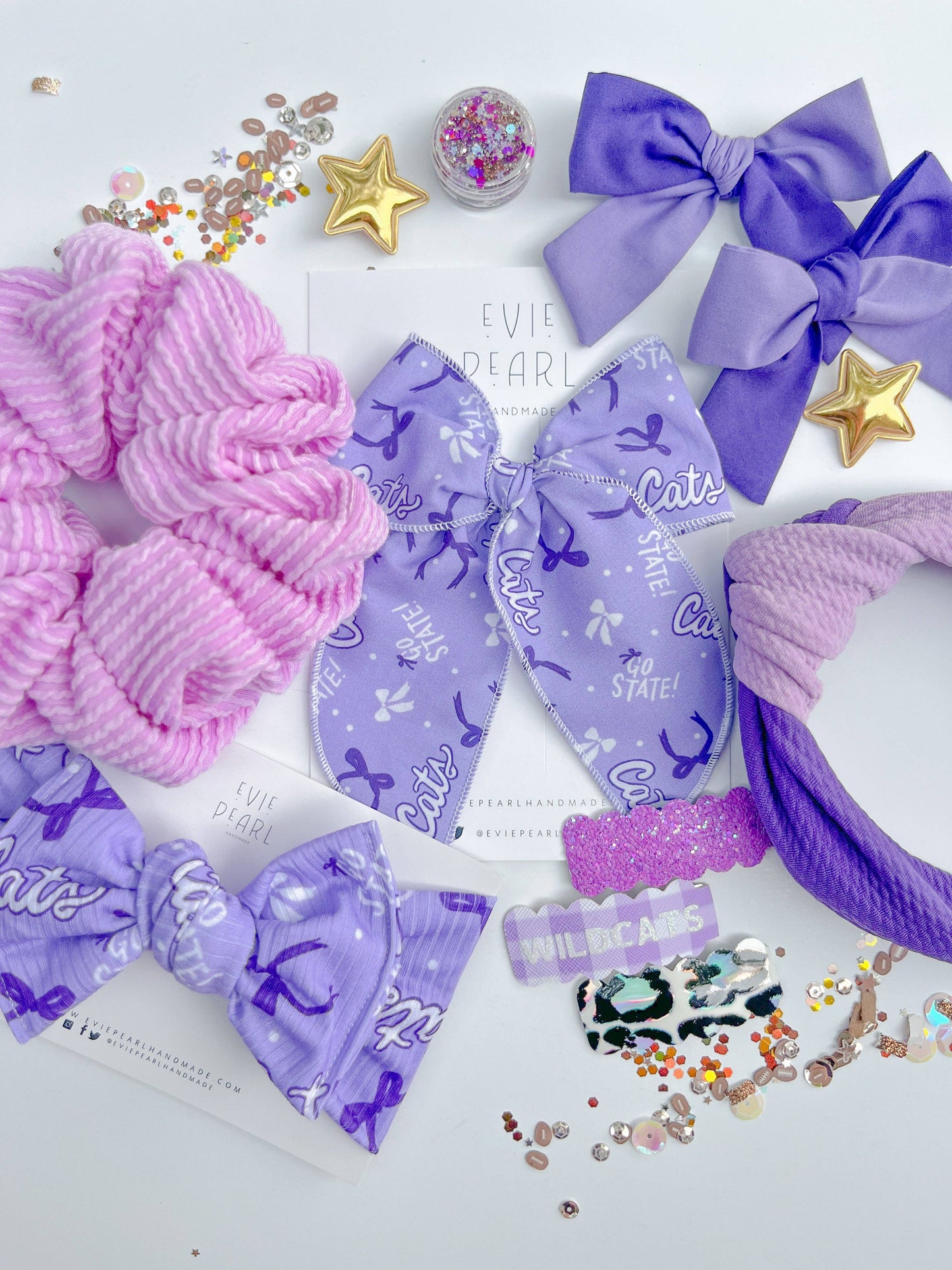 Evie Pearl Handmade LLC - KSU Leopard Knotted Headband for girls & women