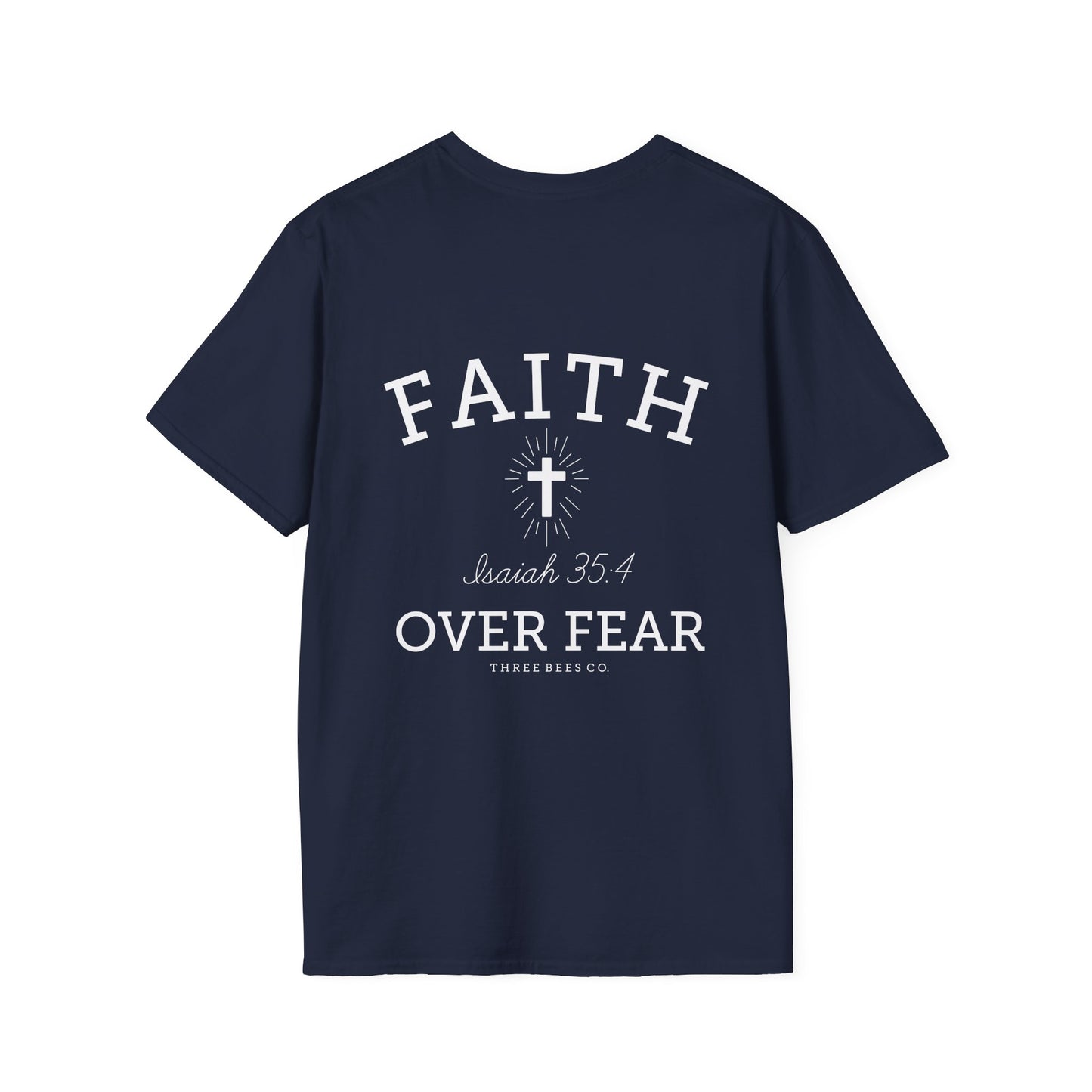 Three Bees Company Faith Unisex Softstyle T-Shirt, Inspirational Tee, Christian Apparel, Casual Faith Shirt, Gift for Believers, Bible Verse