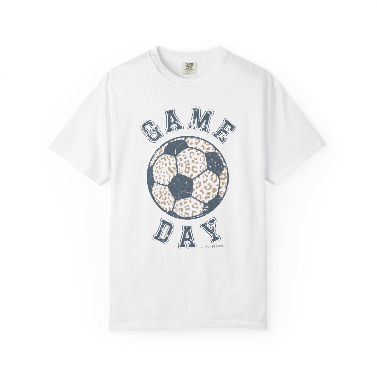 Adult Heavy Cotton Comfort Colors Soccer Game Day Leopard Hive Tee