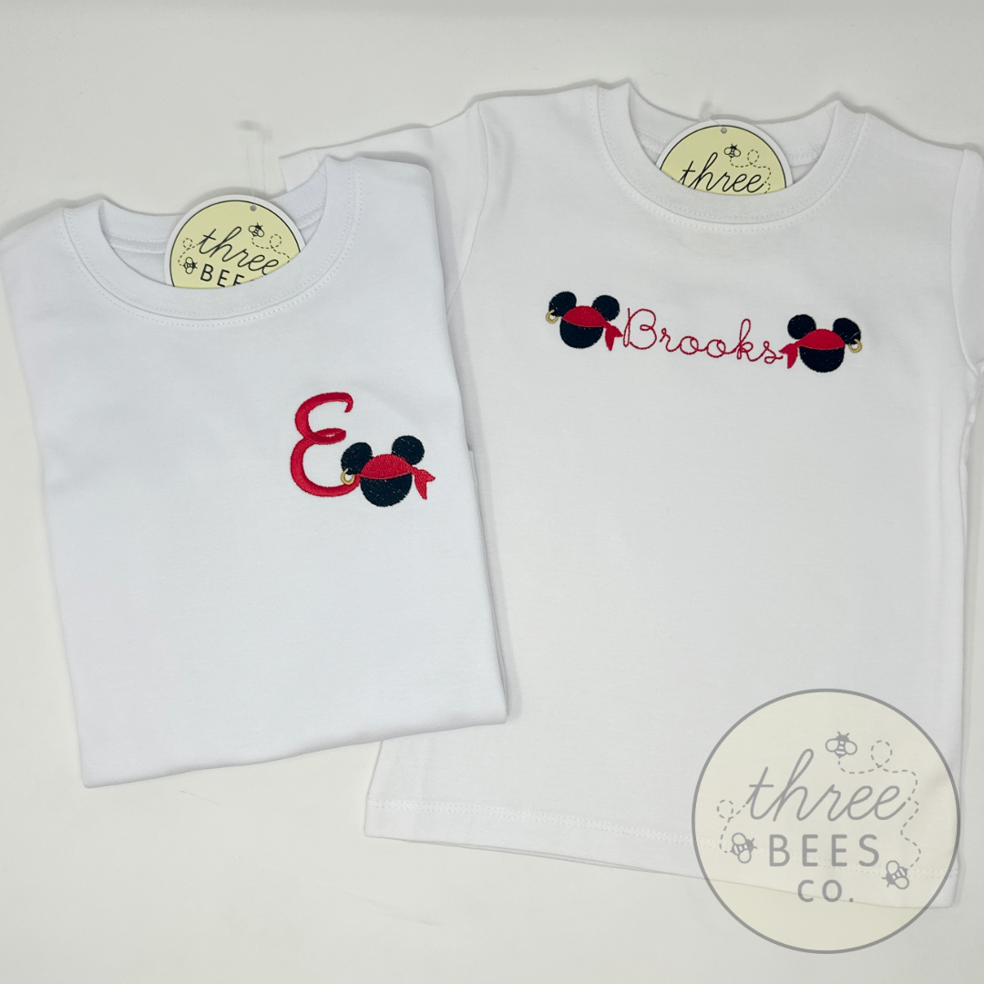Personalized Mini Embroidery Design Boys T-Shirt – Three Bees Company