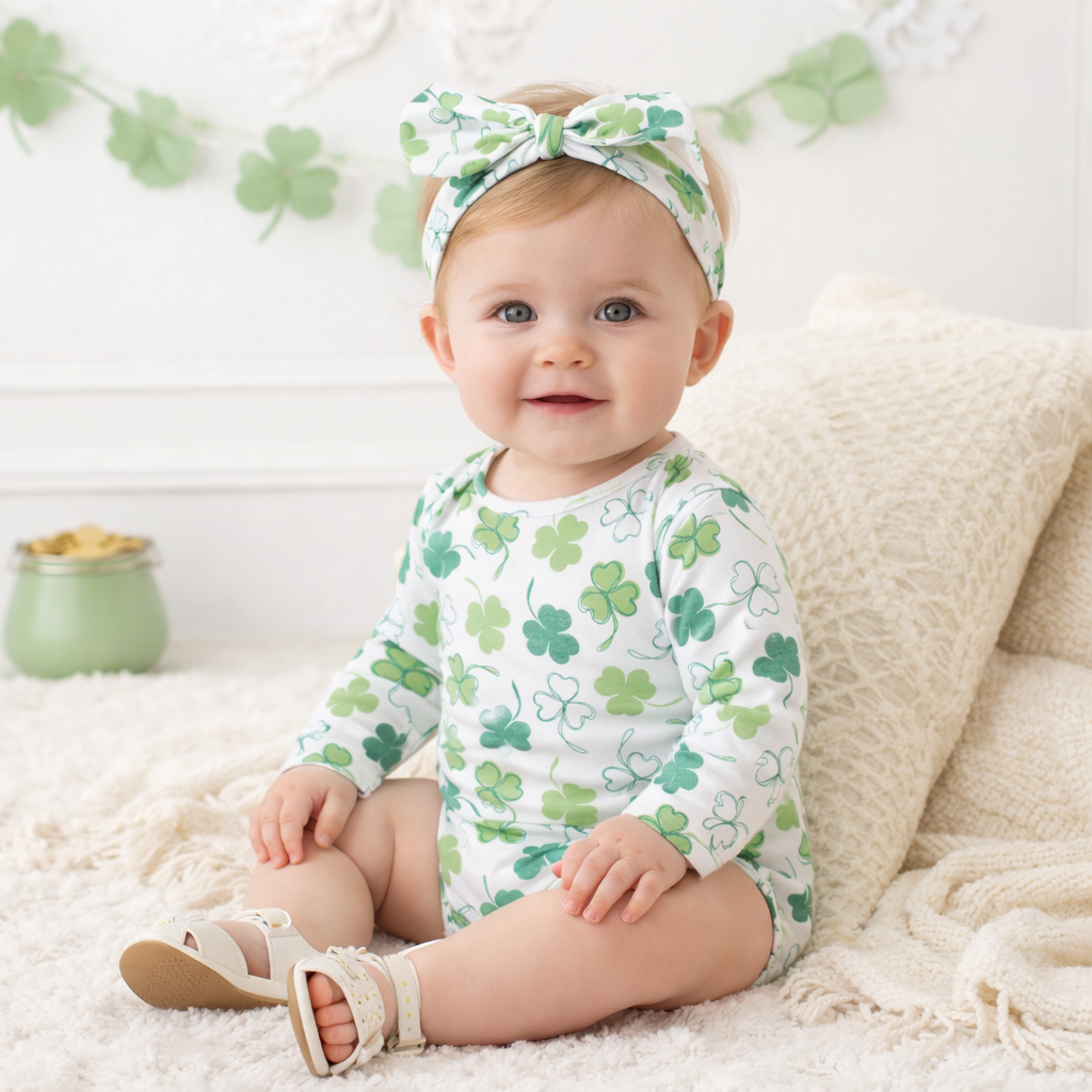 Shamrock Baby Bodysuit – Soft Bamboo Irish Charm