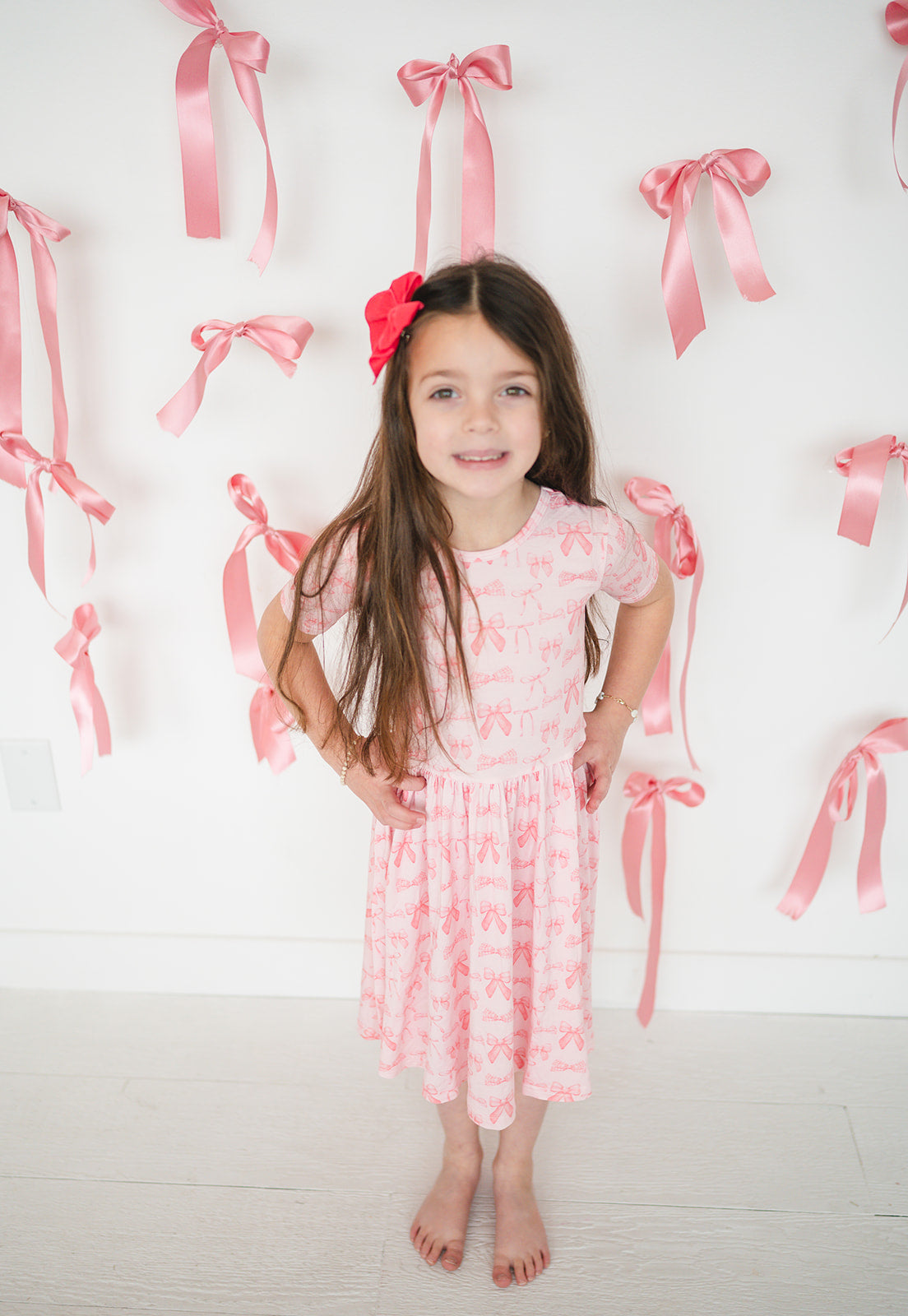 Pink Bows (Twirl Dress)