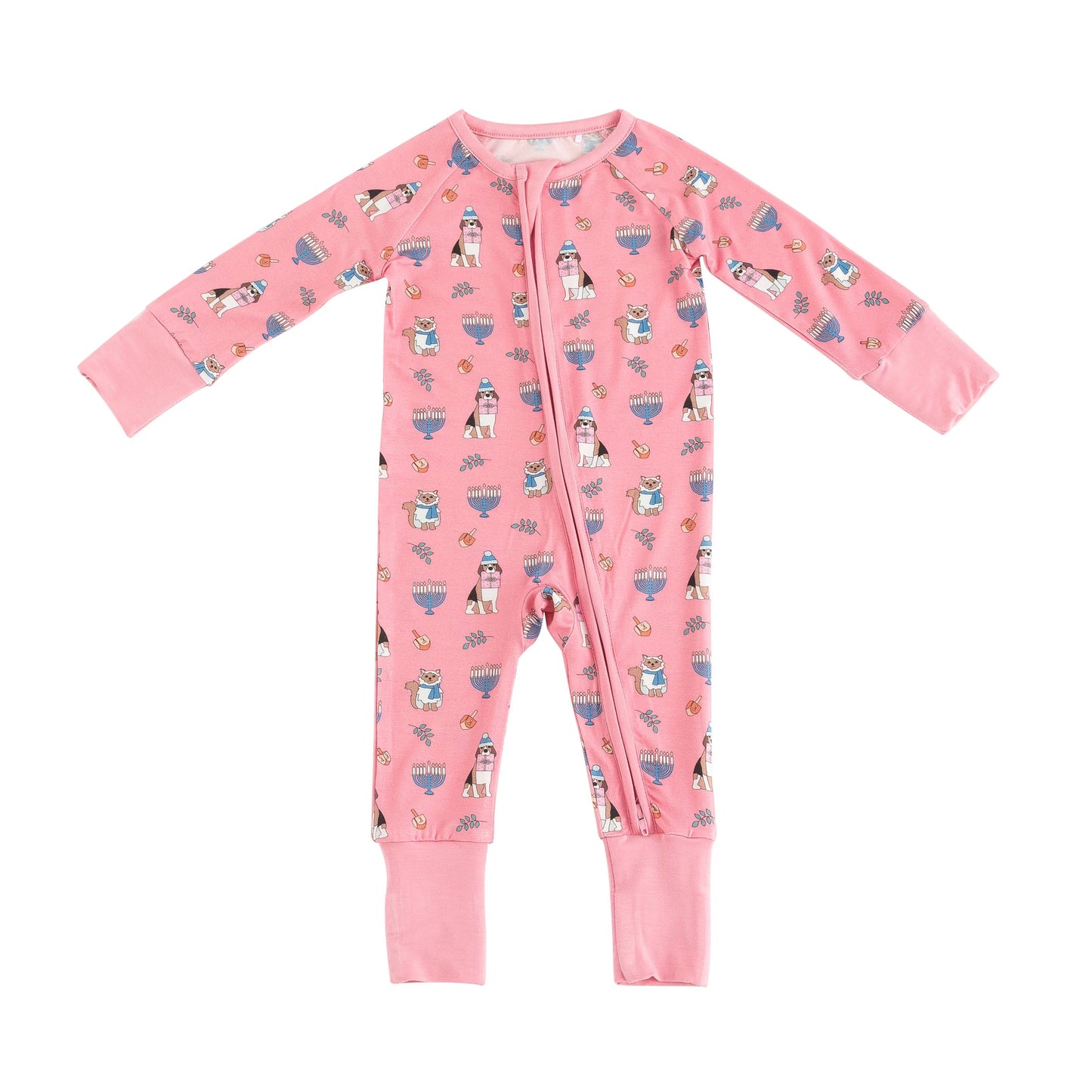 Hanukkah Pets (Convertible Zip Footies) - Pink