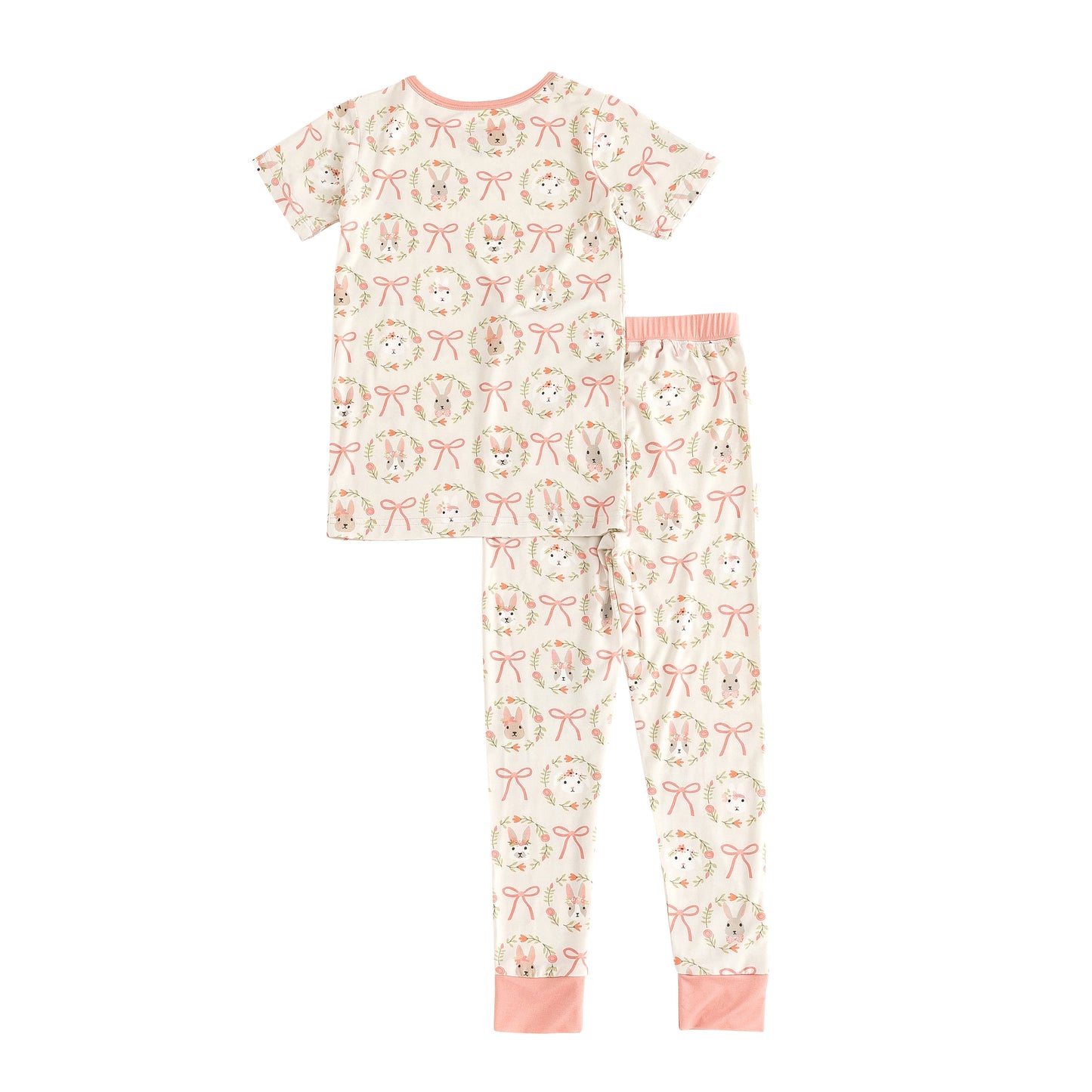 Bows & Bunnies (Short Sleeve PJ) - Pink