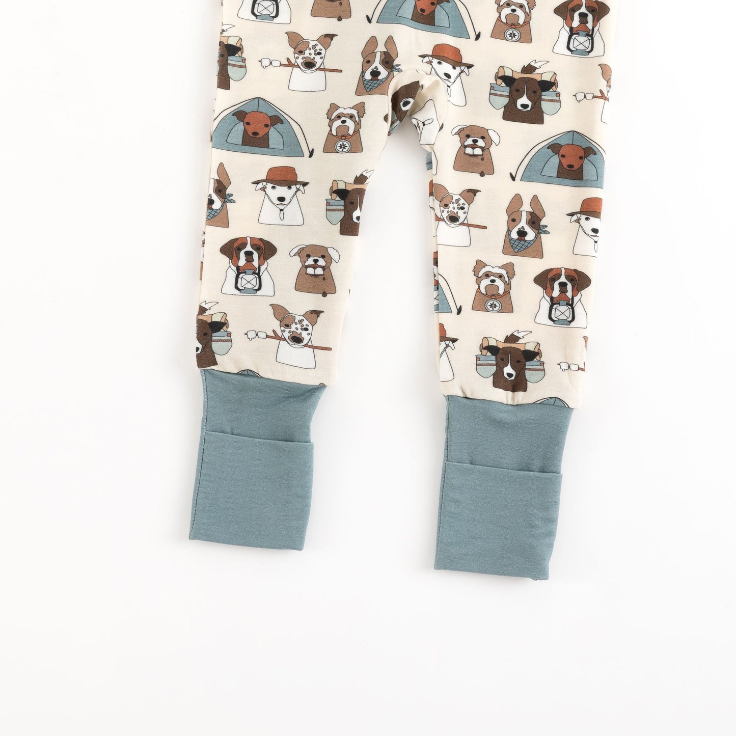 Camp Paws (Convertible Zip Footies) - Blue