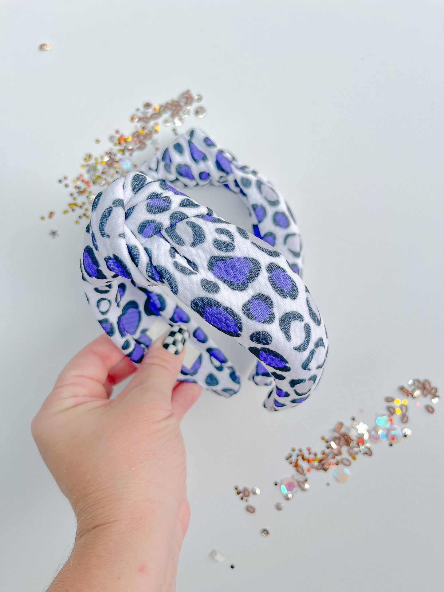 Evie Pearl Handmade LLC - KSU Leopard Knotted Headband for girls & women