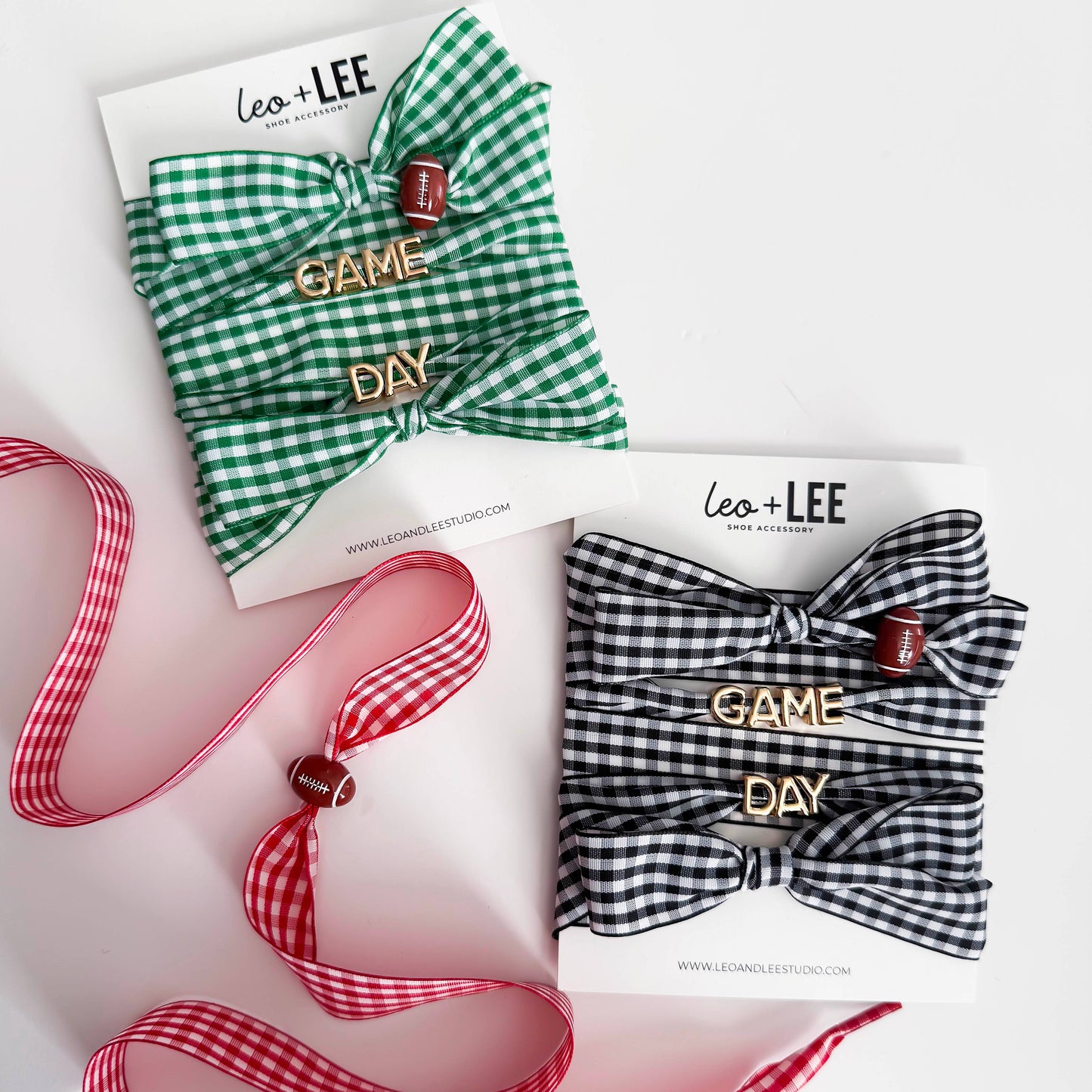 Leo & Lee Studio - Game Day Gingham Sneaker Lace Charm Set – GAMEDAY