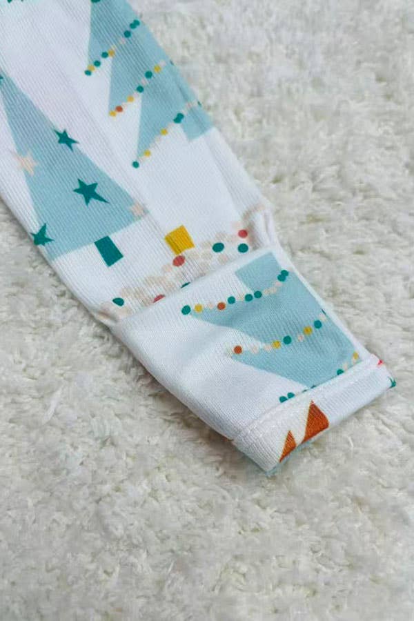 Christmas tree printed long sleeve baby romper DLH2838