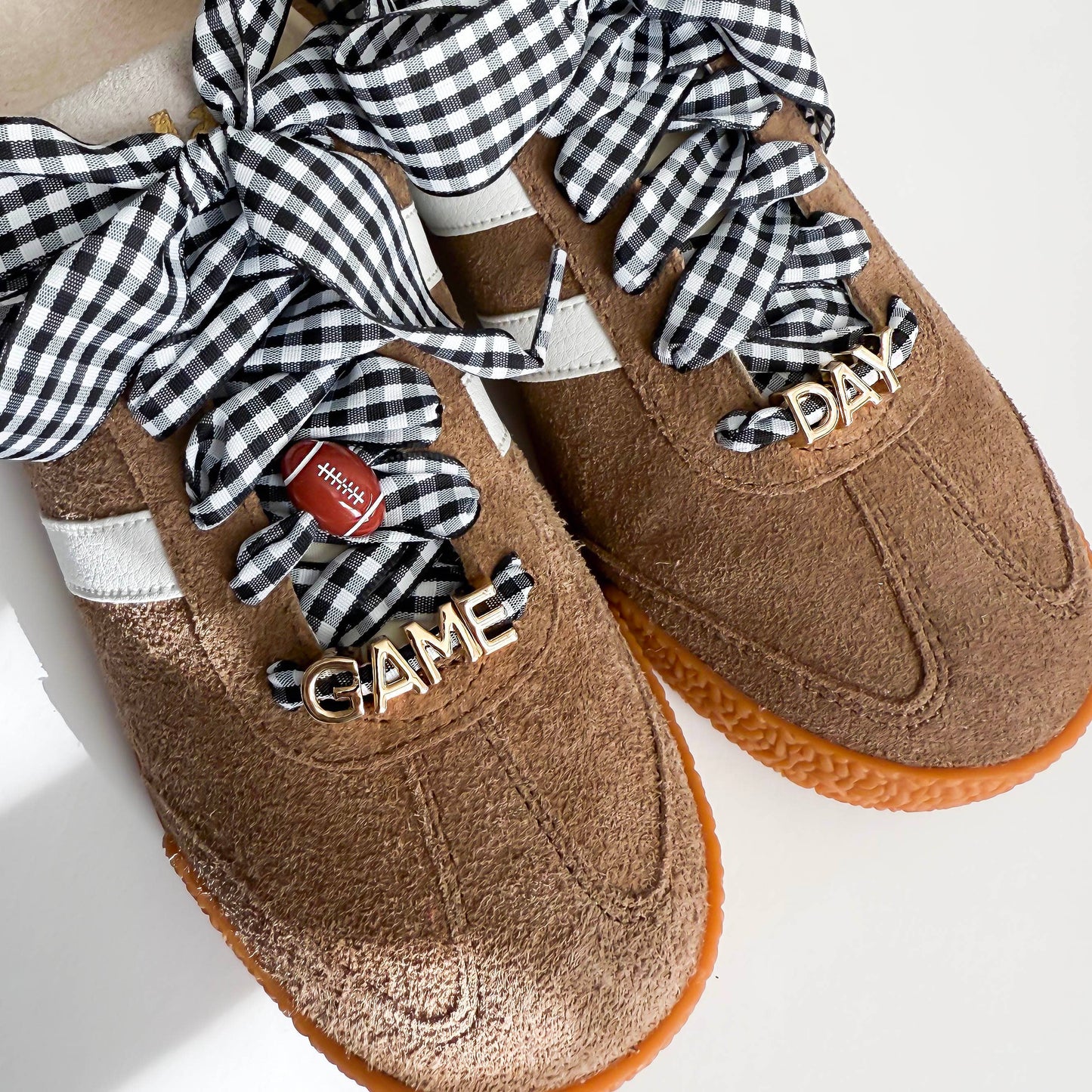 Leo & Lee Studio - Game Day Gingham Sneaker Lace Charm Set – GAMEDAY