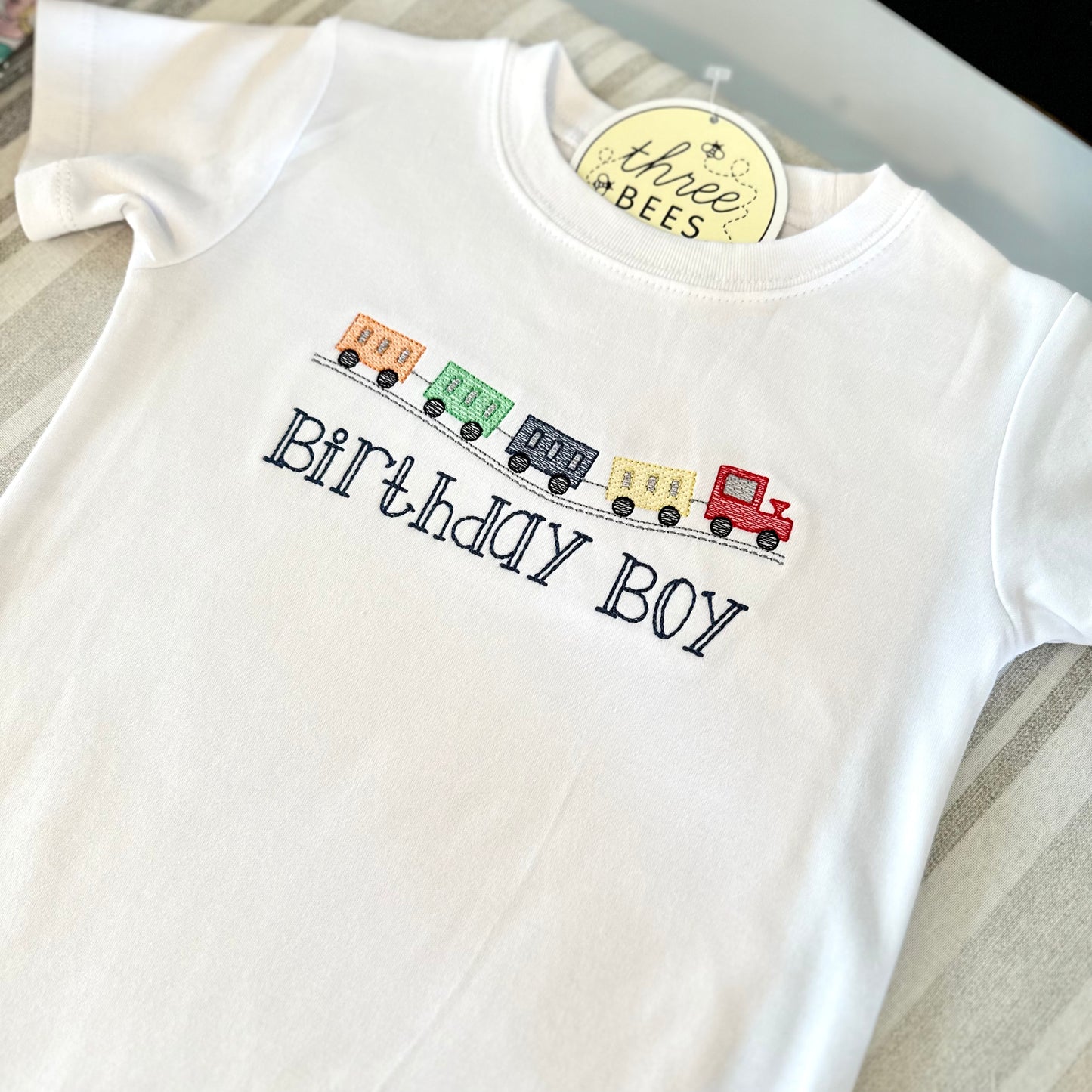 Choo Choo Train Embroidery Boys T-Shirt