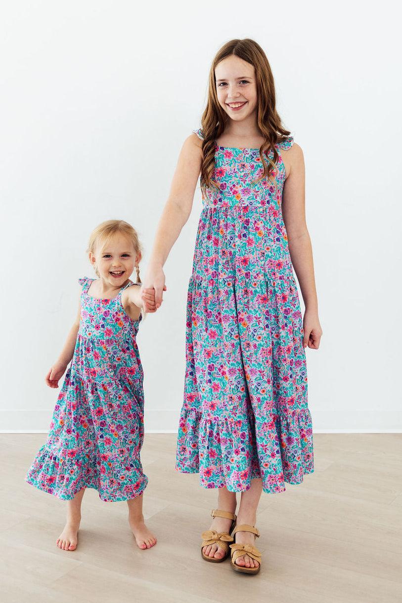 Tropical Garden Ruffle Maxi Dress 3T