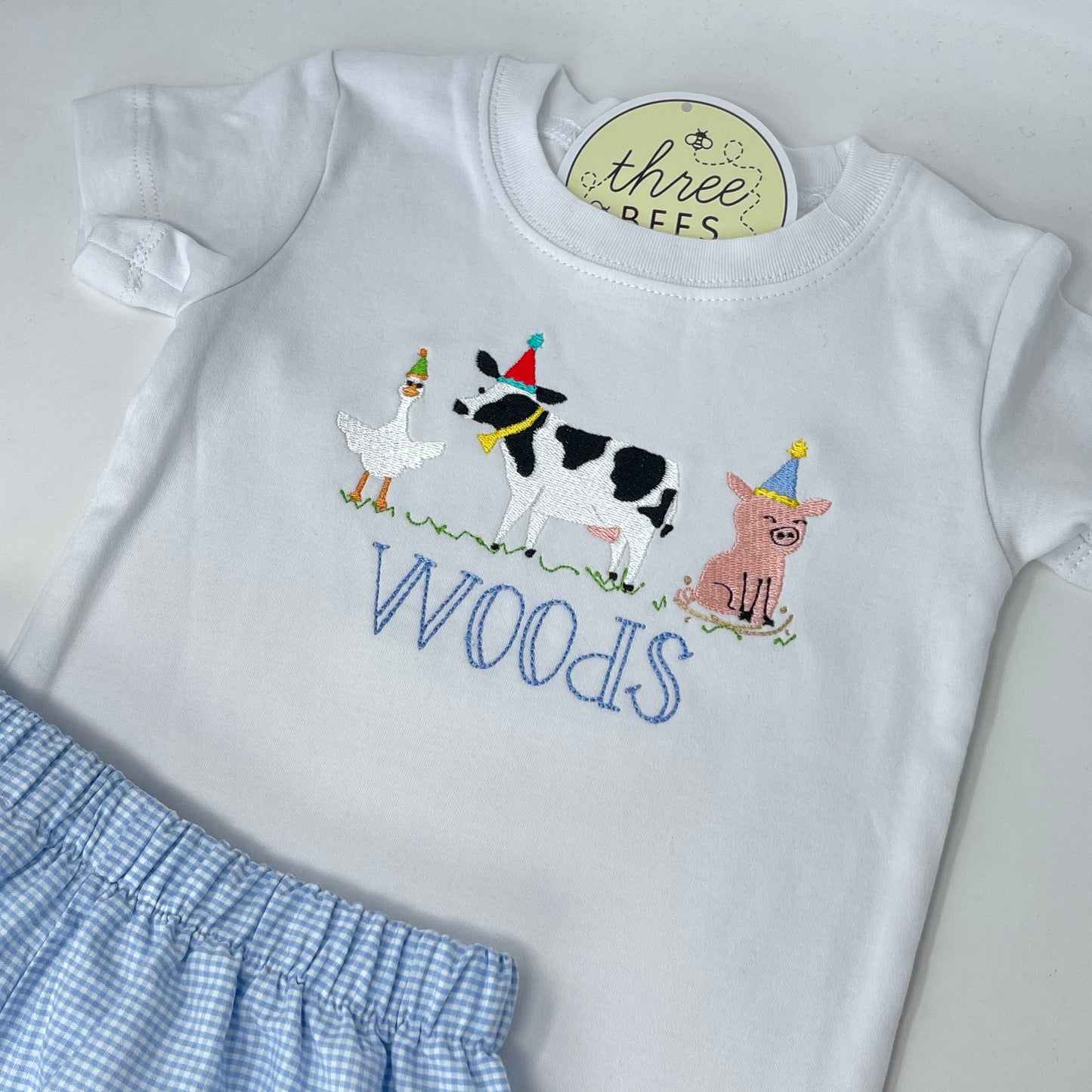 Farm Party Boys Embroidery T-Shirt