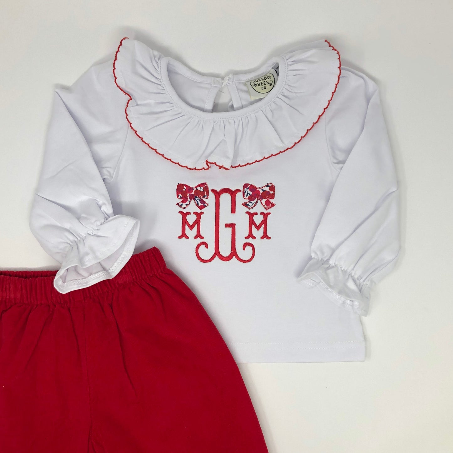 Fishtail Monogram with Bow Applique