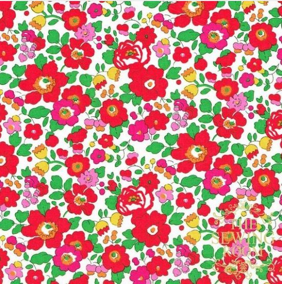Liberty of London Fabrics Tana Lawn Betsy Red/Hot Pink
