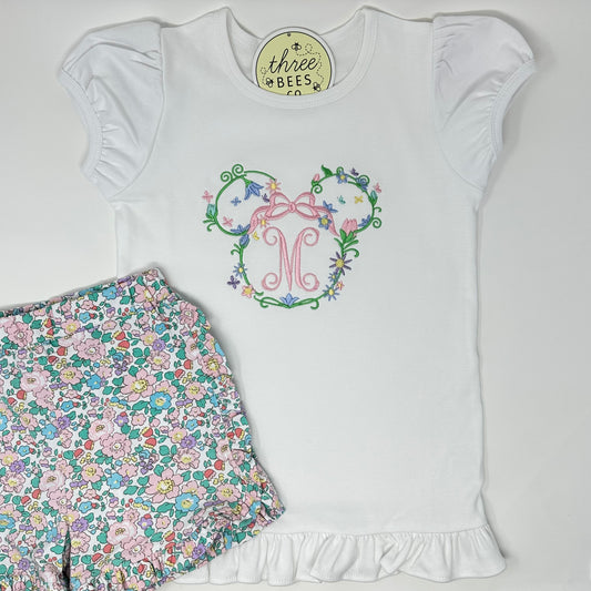 Floral Classic Mouse Girls Top