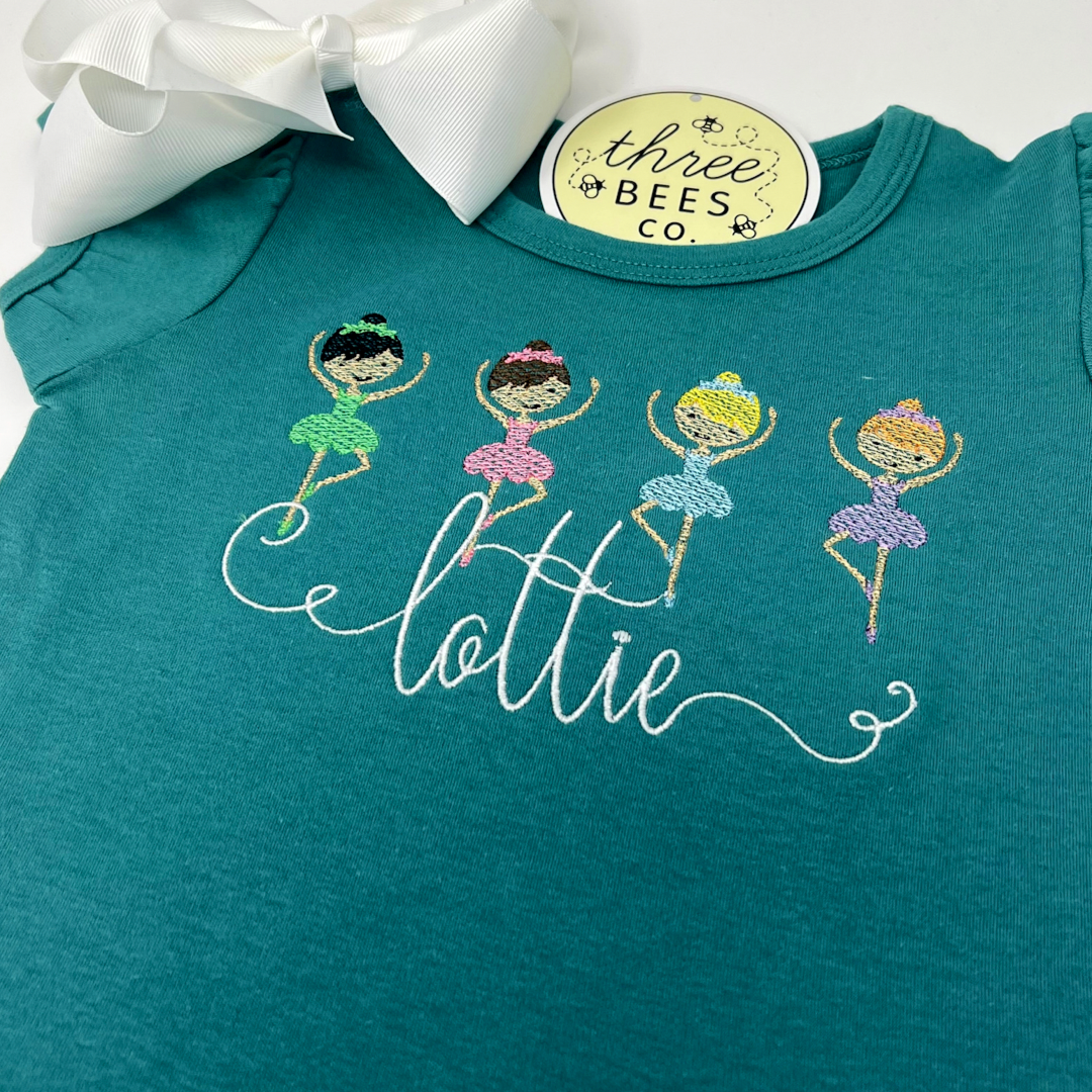 Tiny Dancer Embroidery Girls Top
