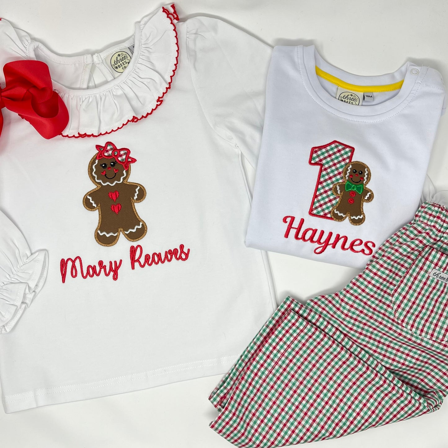Girls Gingerbread Appliqué Top