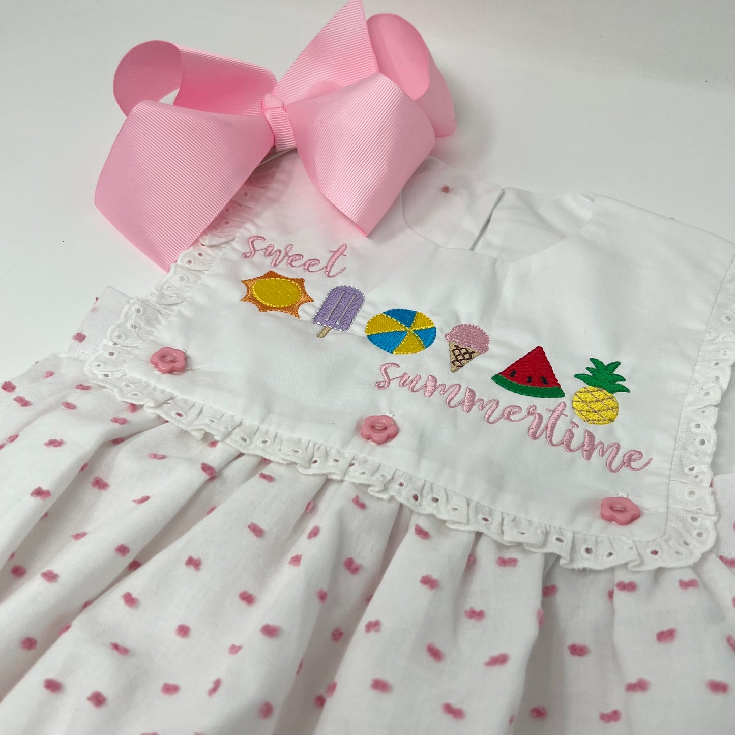 Pink Swiss Dot Dress