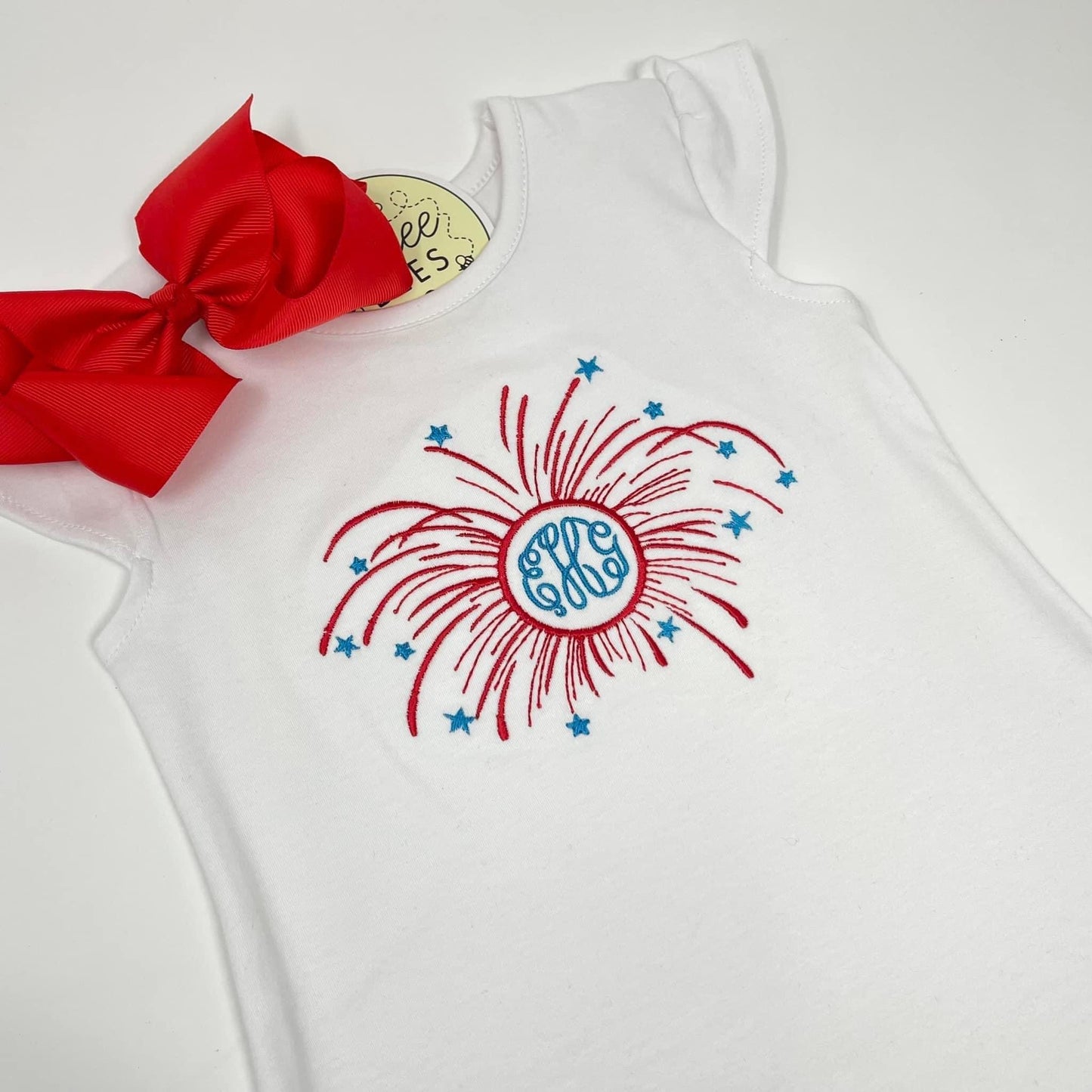 Firework Monogram Embroidery Top