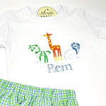 Zoo Trio Boys Embroidery T-Shirt