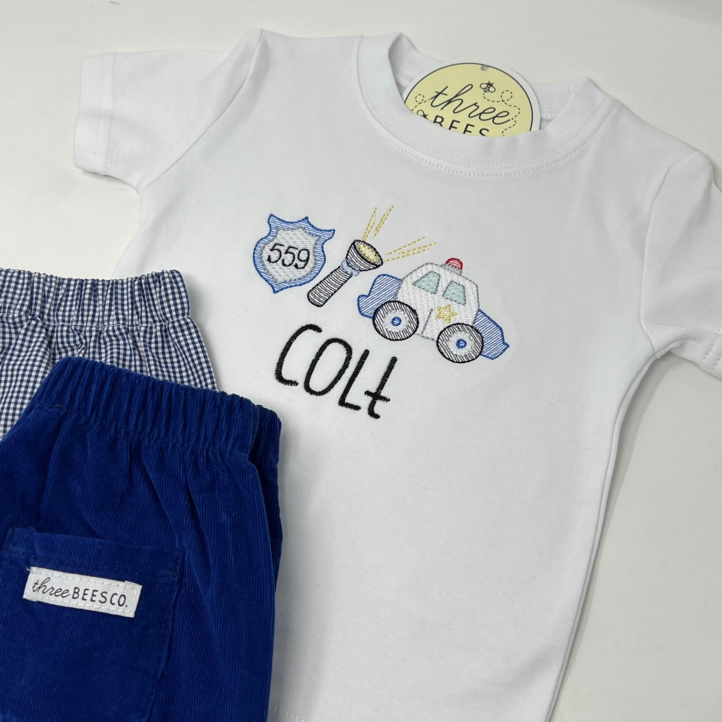Police Trio Embroidery Boys T-Shirt