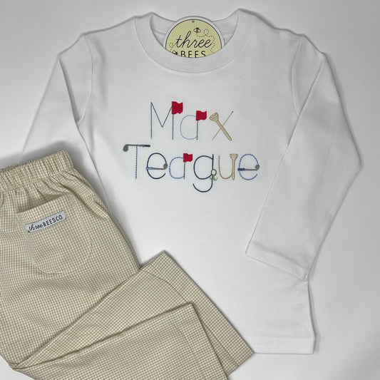Personalized Font Boys Embroidery T-Shirt