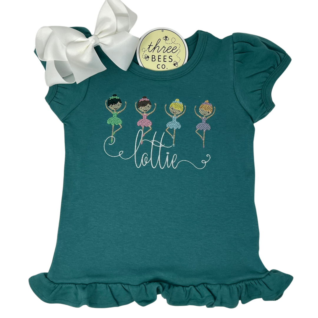 Tiny Dancer Embroidery Girls Top