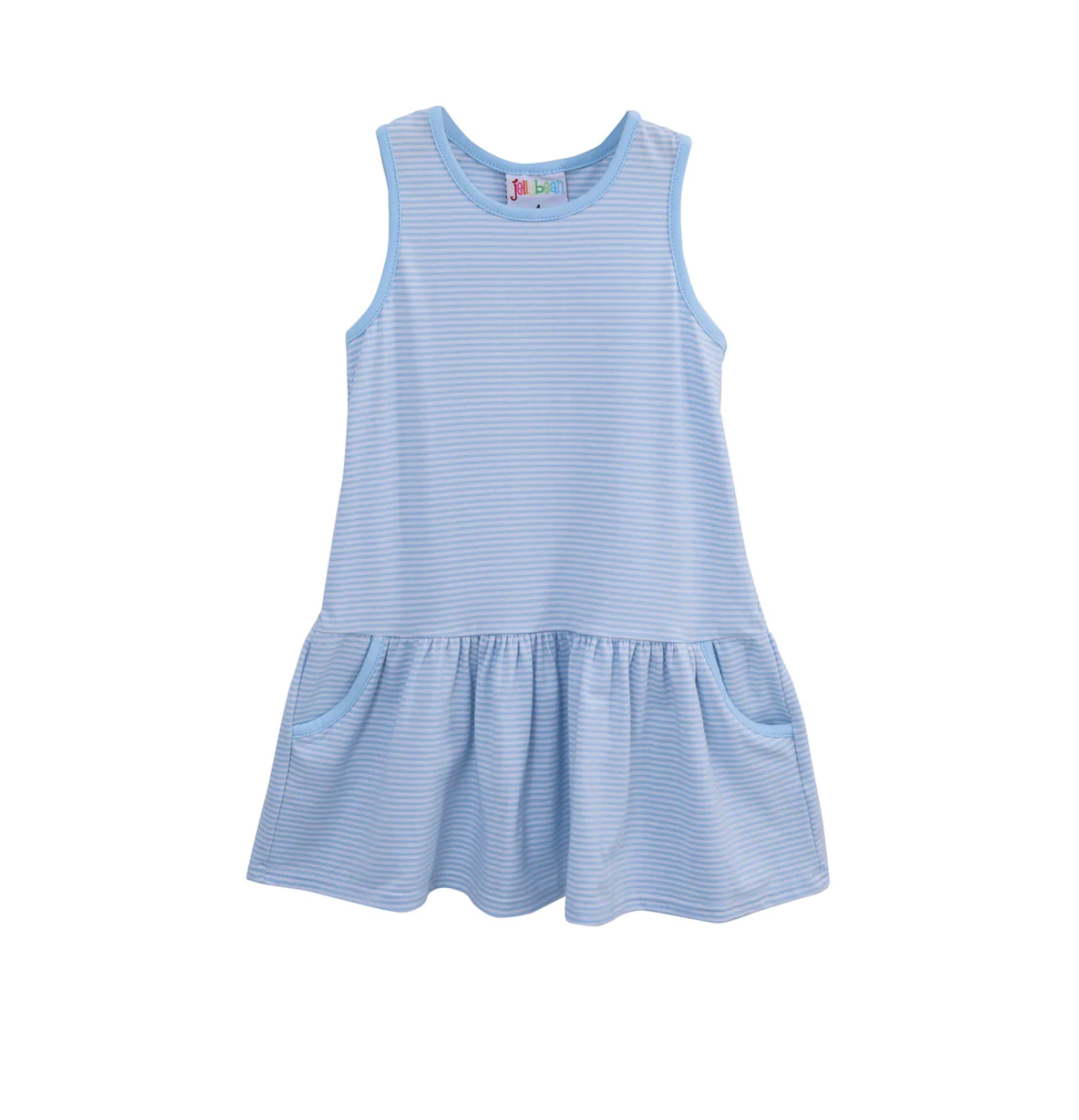 Blue Stripe Bow Back Dress