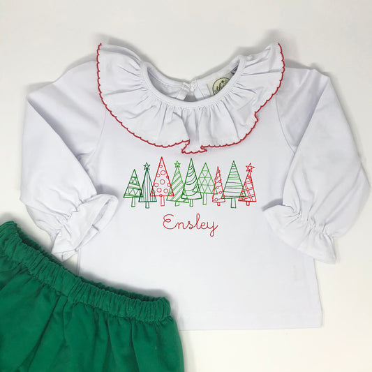 Twinkle Trees Embroidery Top