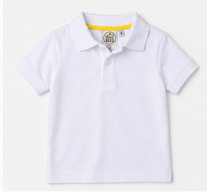 Bee Basic Boys Classic Short Sleeve Collared Shirt - White | Original Collection