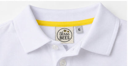Bee Basic Boys Classic Short Sleeve Collared Shirt - White | Original Collection