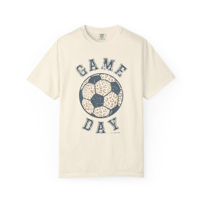Adult Heavy Cotton Comfort Colors Soccer Game Day Leopard Hive Tee