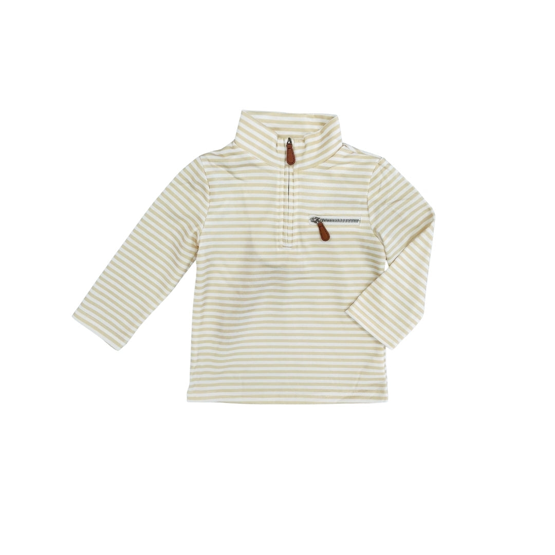 Hazel Blue Khaki Stripe Pullover