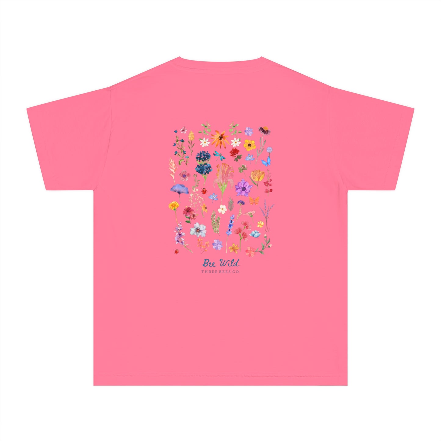 Bee Wild Girls Floral Short Sleeve Youth Hive Tee