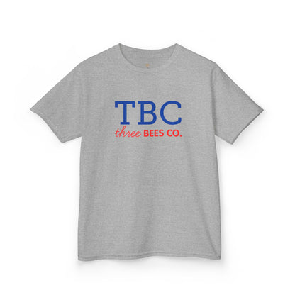 Kids Heavy Cotton Gildan Three Bees Co. in Blue and Red Hive Tee