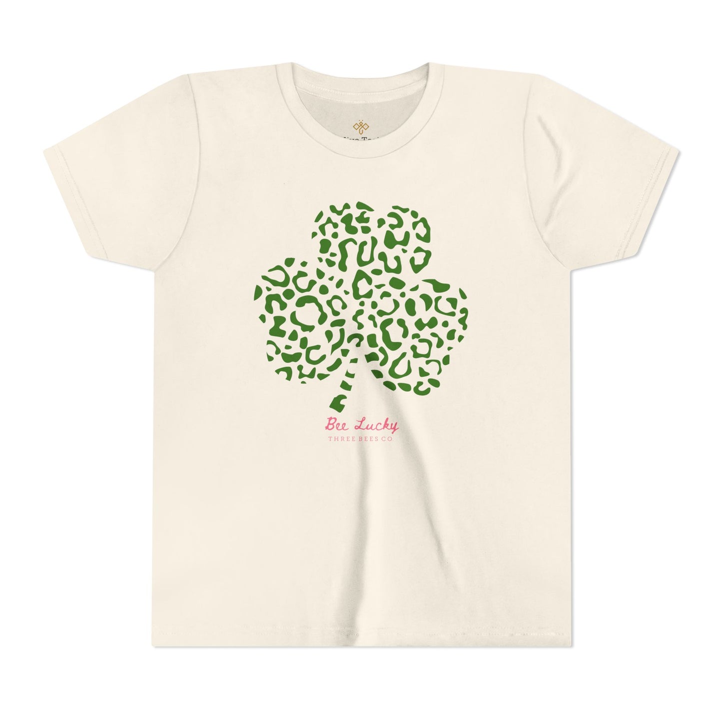 Bee Lucky Leopard Clover Girls Short Sleeve Youth Hive Tee