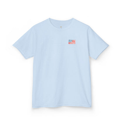 Bee Free American Flag with Bee Stars Short Sleeve Youth Unisex Hive Tee
