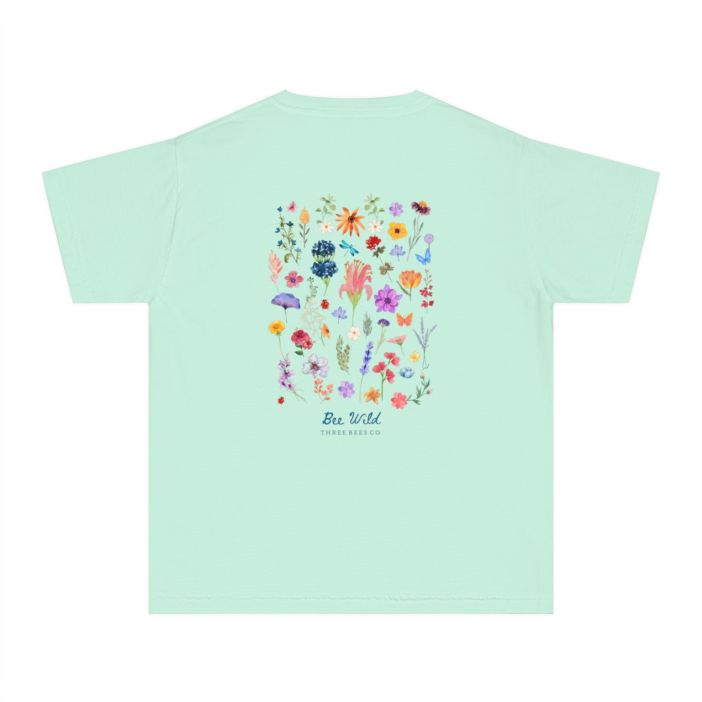 Bee Wild Girls Floral Short Sleeve Youth Hive Tee