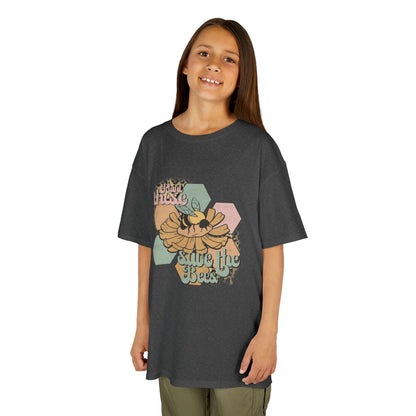 Kids Heavy Cotton Gildan 'Save the Bees' Graphic Hive Tee