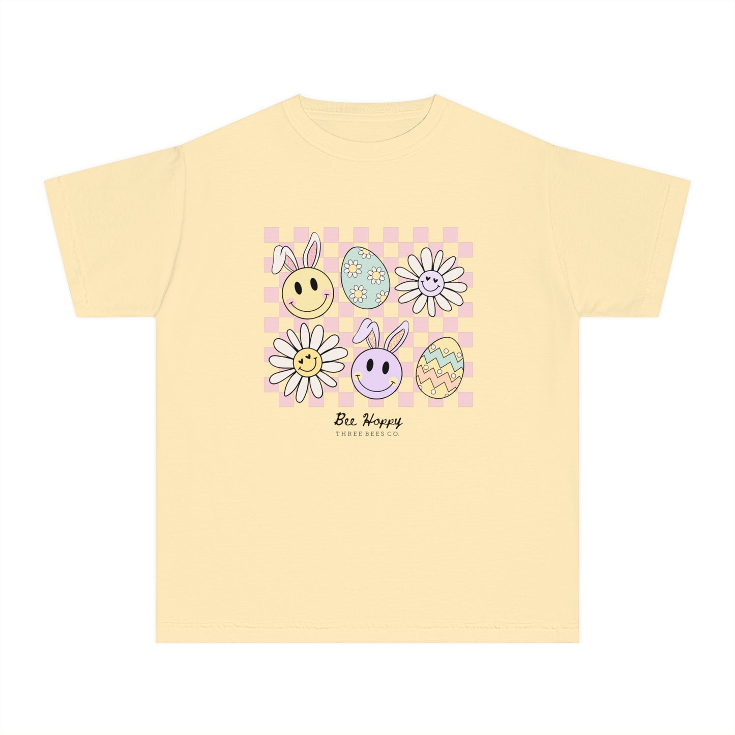 Bee Hoppy Flower Power Girls Short Sleeve Youth Hive Tee